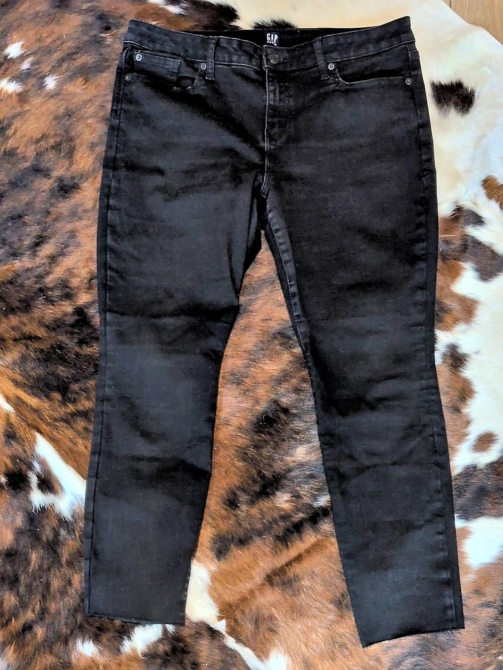 GAP Mid Rise True Skinny Black Jeans Waist 33